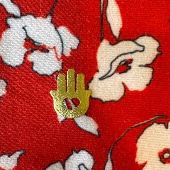 Spiritual Gangster Red Floral Leggings with Cream Blooms SET - Picture 7 of 8